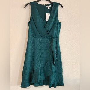 Nine West Teal Wrap Mini Dress